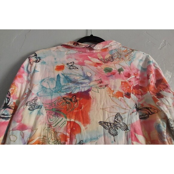 Shanak women's jacket size S, decoration with butterfly, sequins,Paisley, Button - Picture 4 of 12